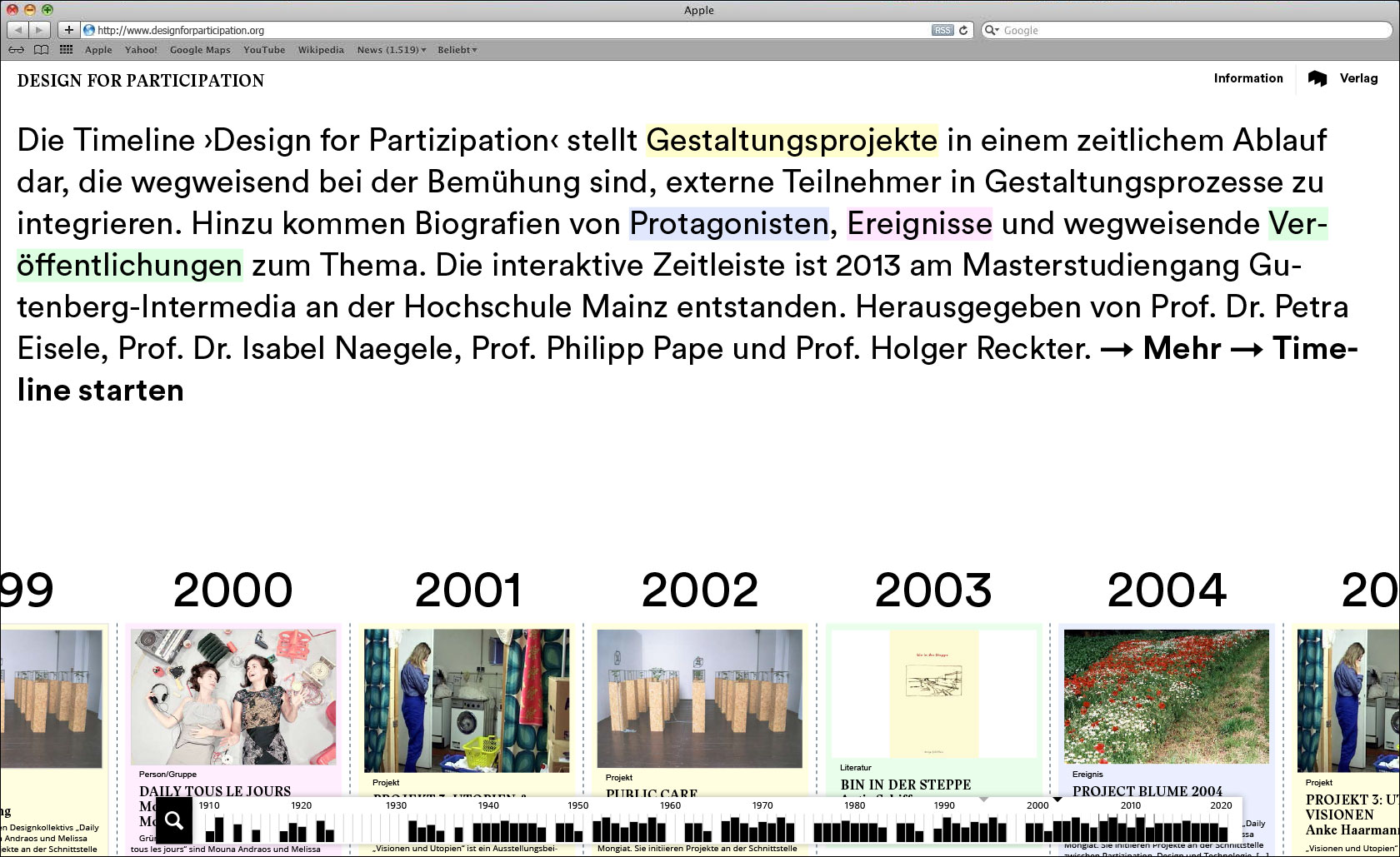 Startseite mit Begrüßungstext Webseite für Designlabor Gutenberg-Intermedia © Christian Weber – Büro für Gestaltung und Kommunikation