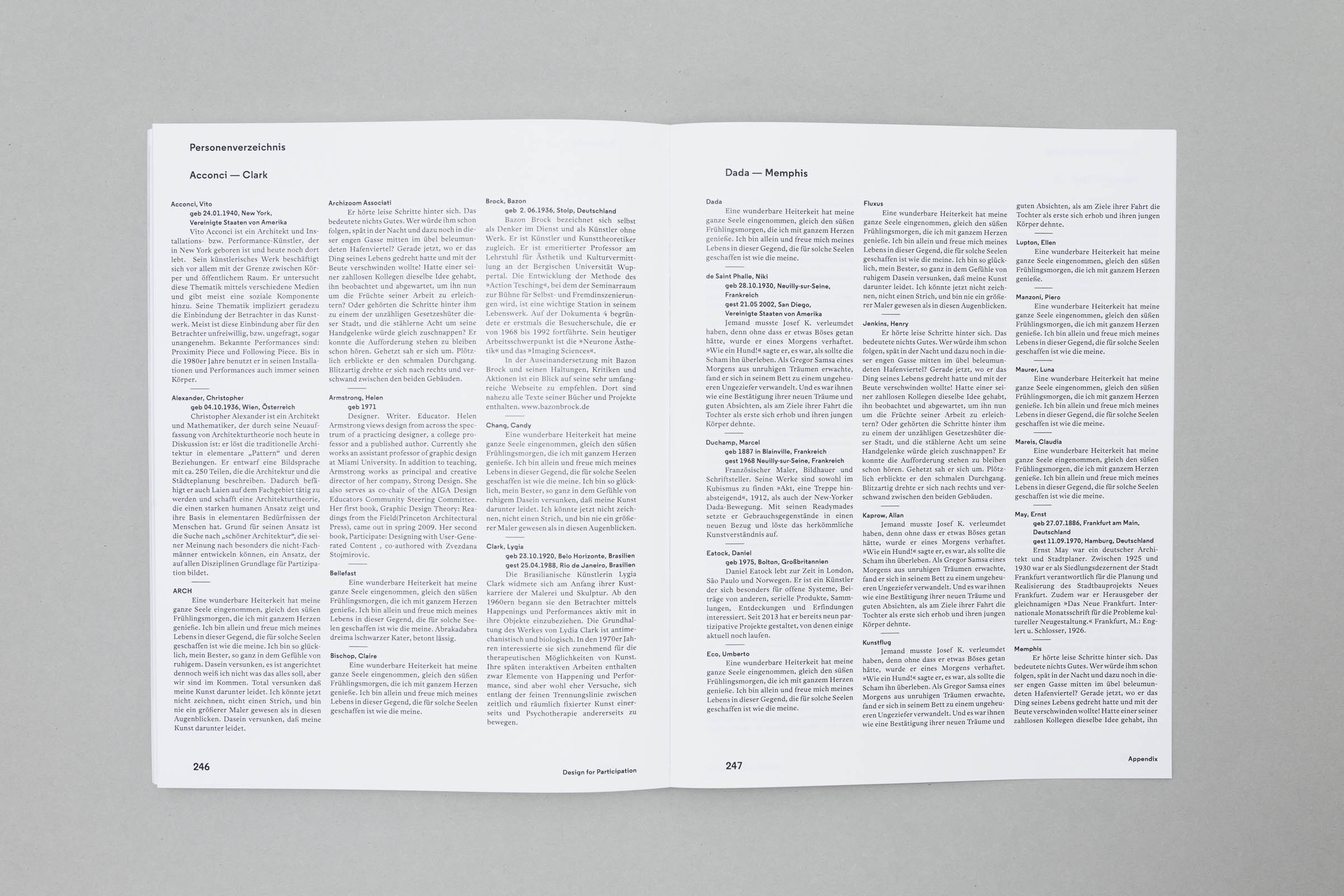 Design for Participation Buchgestaltung Doppelseite Glossar © Christian Weber – Büro für Gestaltung und Kommunikation