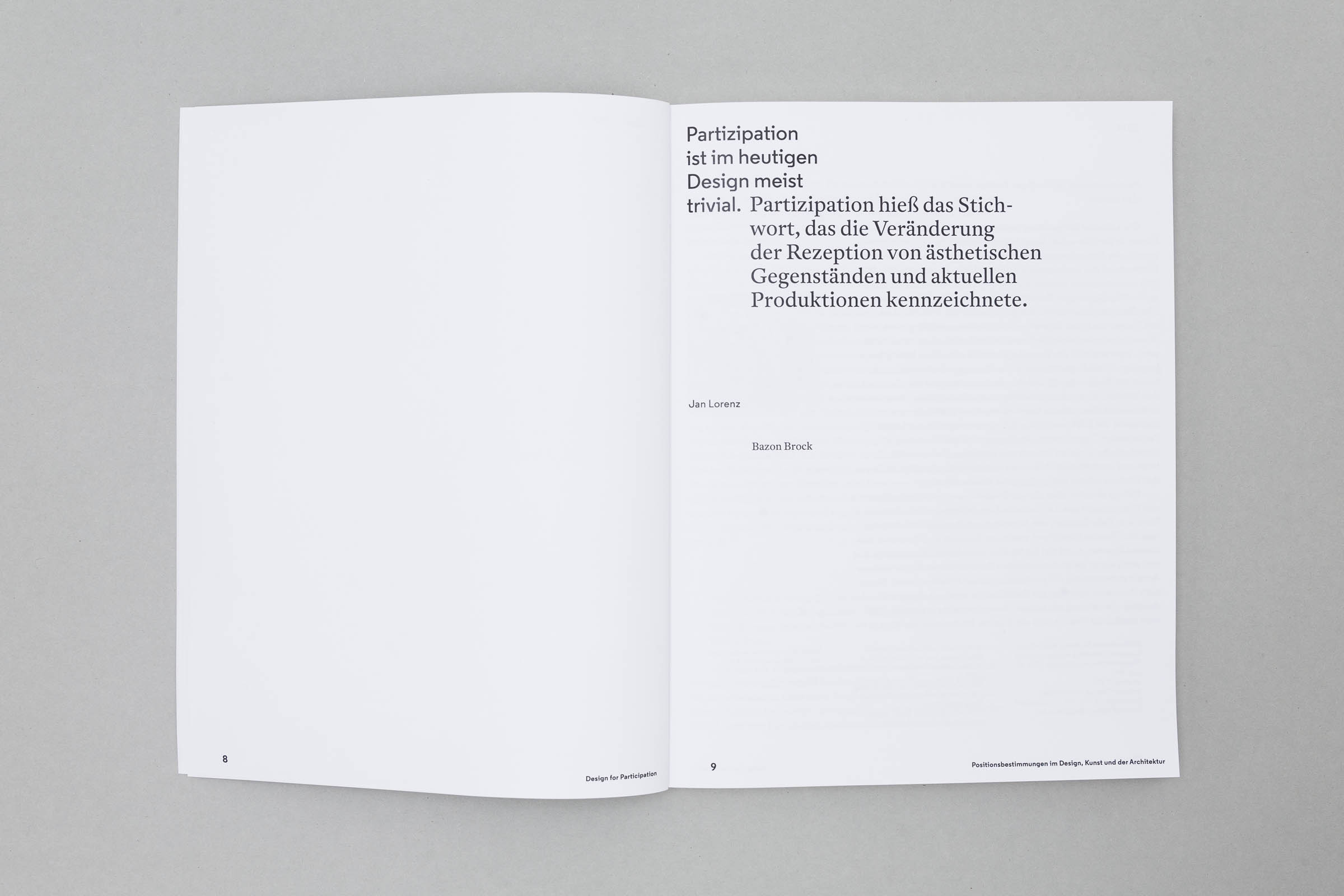 Design for Participation Buchgestaltung Doppelseite Kapitelstartseite © Christian Weber – Büro für Gestaltung und Kommunikation