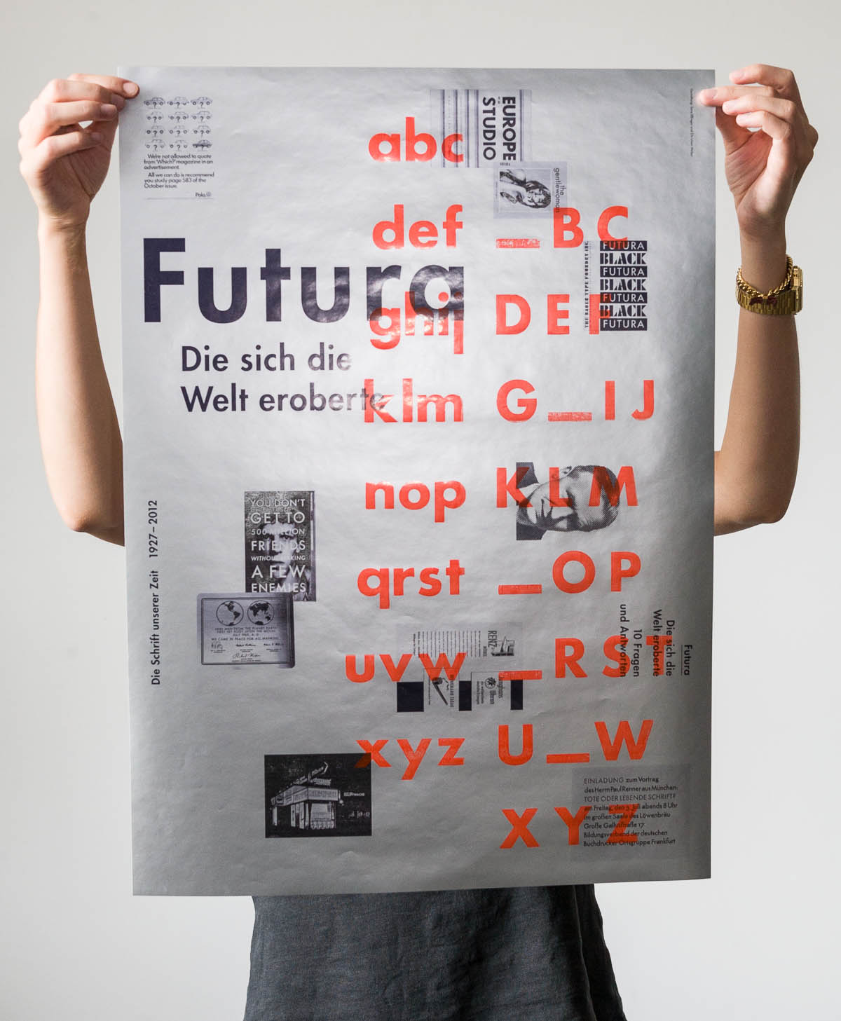Futura – Die sich die Welt eroberte. 10 Fragen und Antworten. Plakat als Umschlag mit Futura Bold © Christian Weber – Büro für Gestaltung und Kommunikation