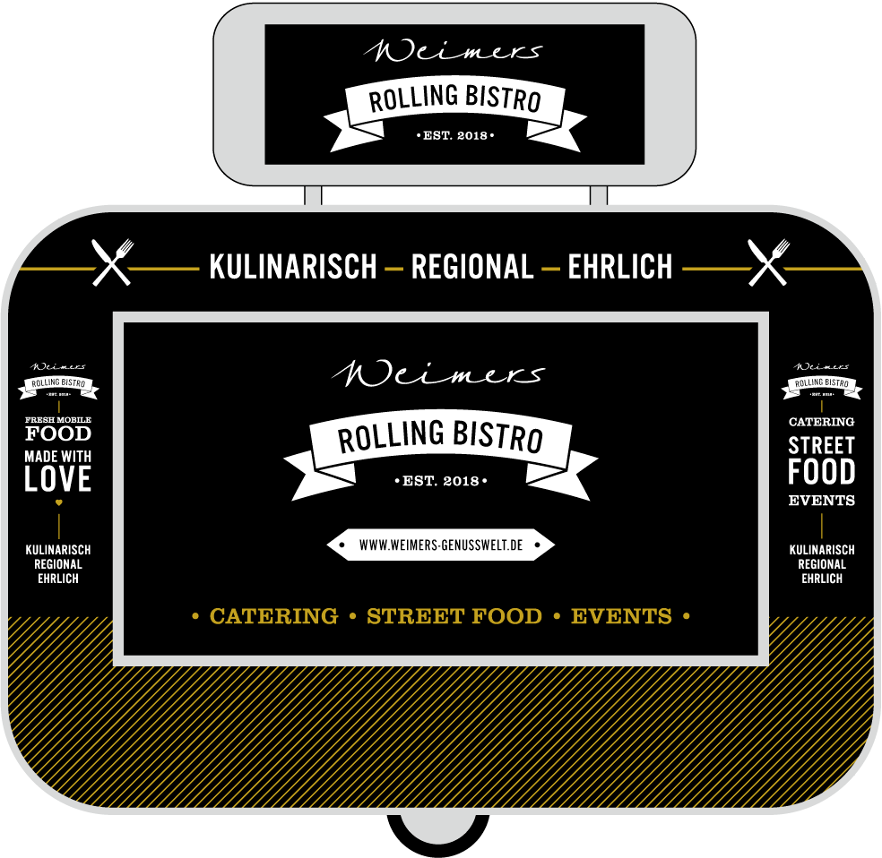 Fahrzeugbeklebung für Weimers Rolling Bistro – Verkaufsklappenseite